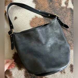 Vintage Coach XL distressed bucket bag